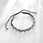 Bracelet chrétien Corde Ajustable avec Perles Gravées - Bleu ou Noir - Vignette | La Paroissienne