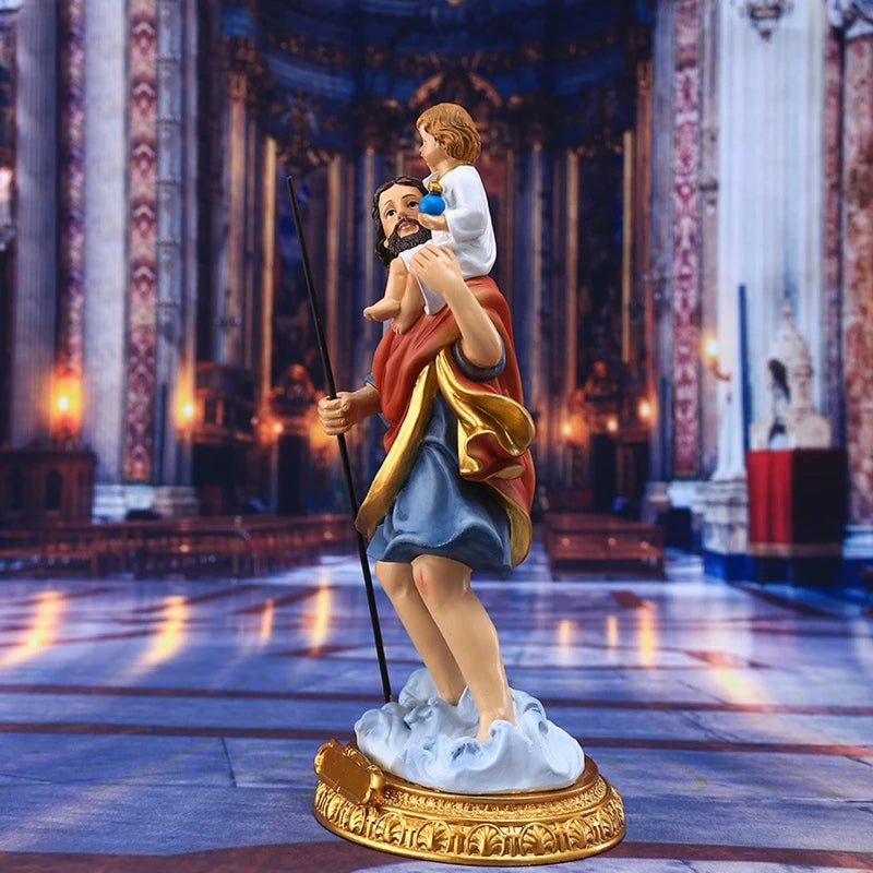 STATUE SAINT JOSEPH Et Enfant Jesus En Platre Yosef Statua Giuseppe