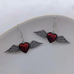 Bijoux religieux pour femmes - Boucles d'oreilles Sacré-Cœur rouge et argent - Vignette | La Paroissienne
