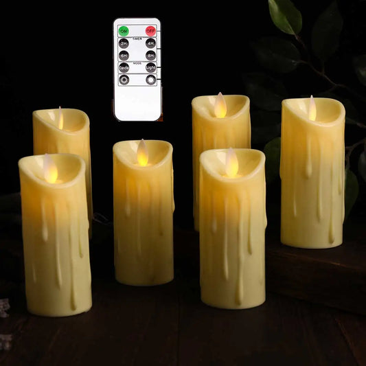 Bougie LED sans flamme avec télécommande – Choix de surface lisse ou effet goutte