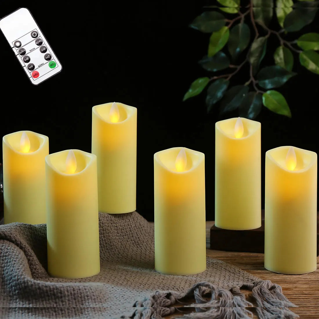 Bougie LED sans flamme avec télécommande – Choix de surface lisse ou effet goutte