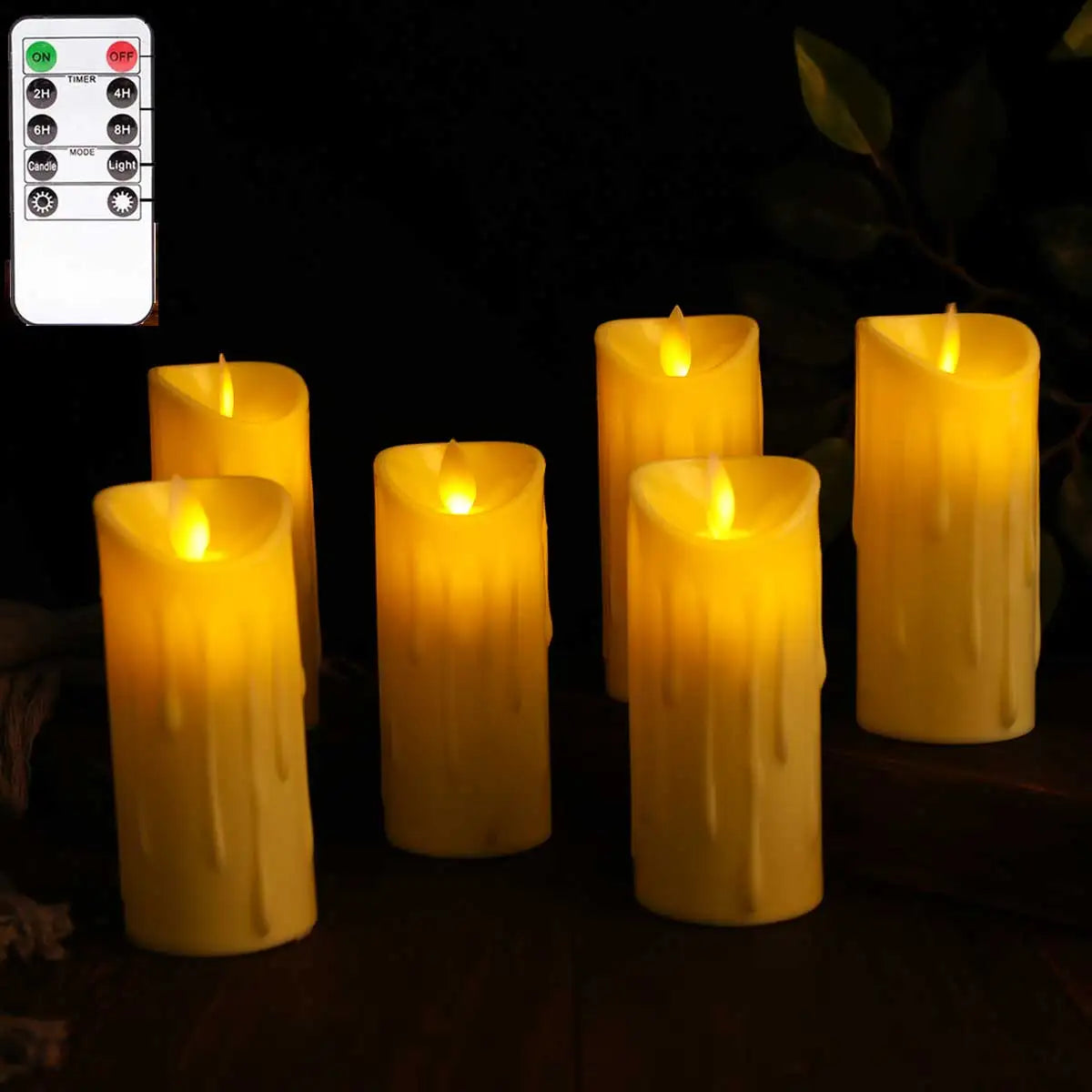 Bougie LED sans flamme avec télécommande – Choix de surface lisse ou effet goutte