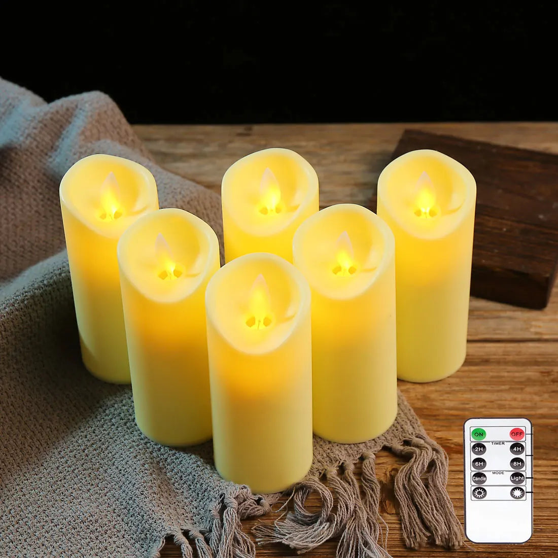 Bougie LED sans flamme avec télécommande – Choix de surface lisse ou effet goutte