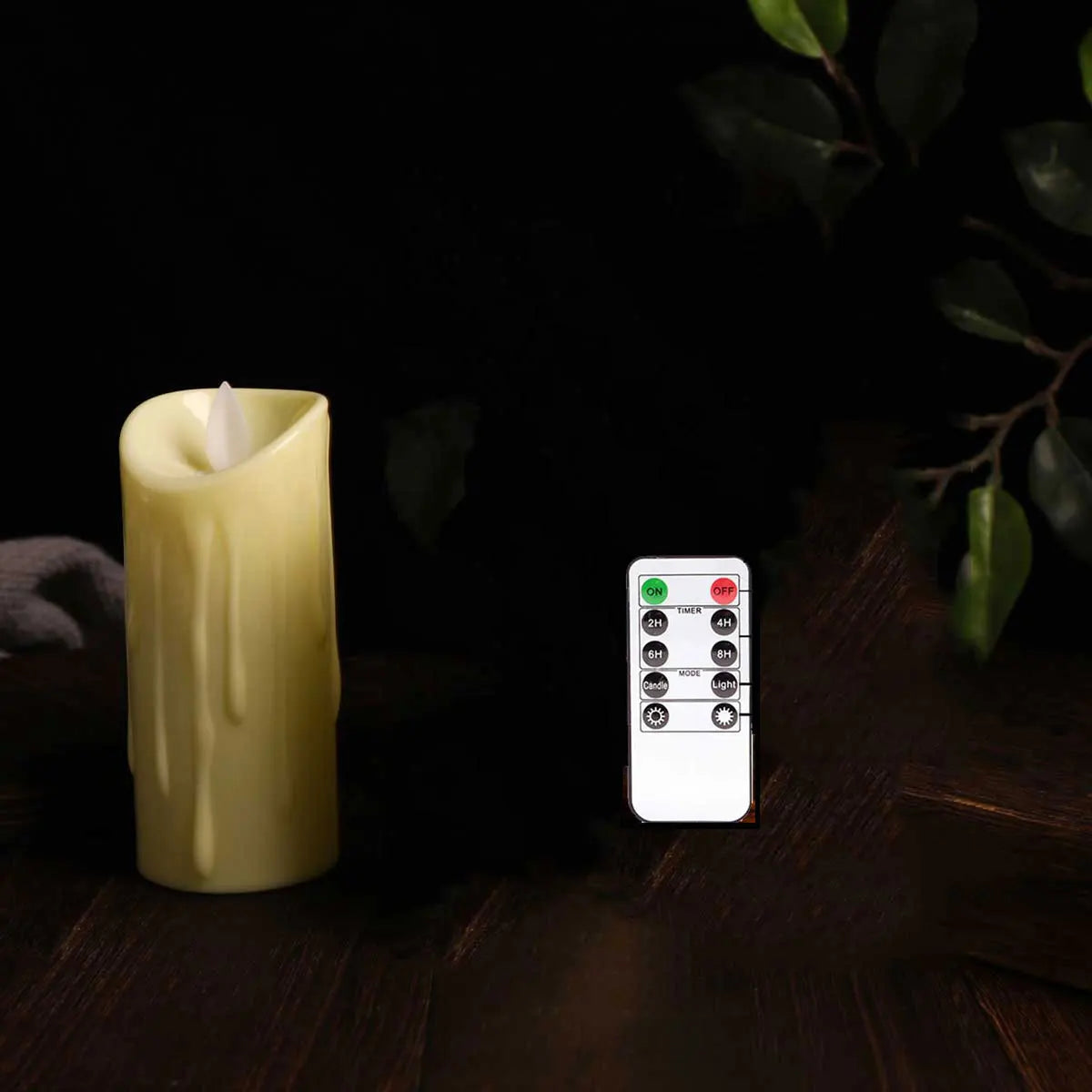 Bougie LED sans flamme avec télécommande – Choix de surface lisse ou effet goutte