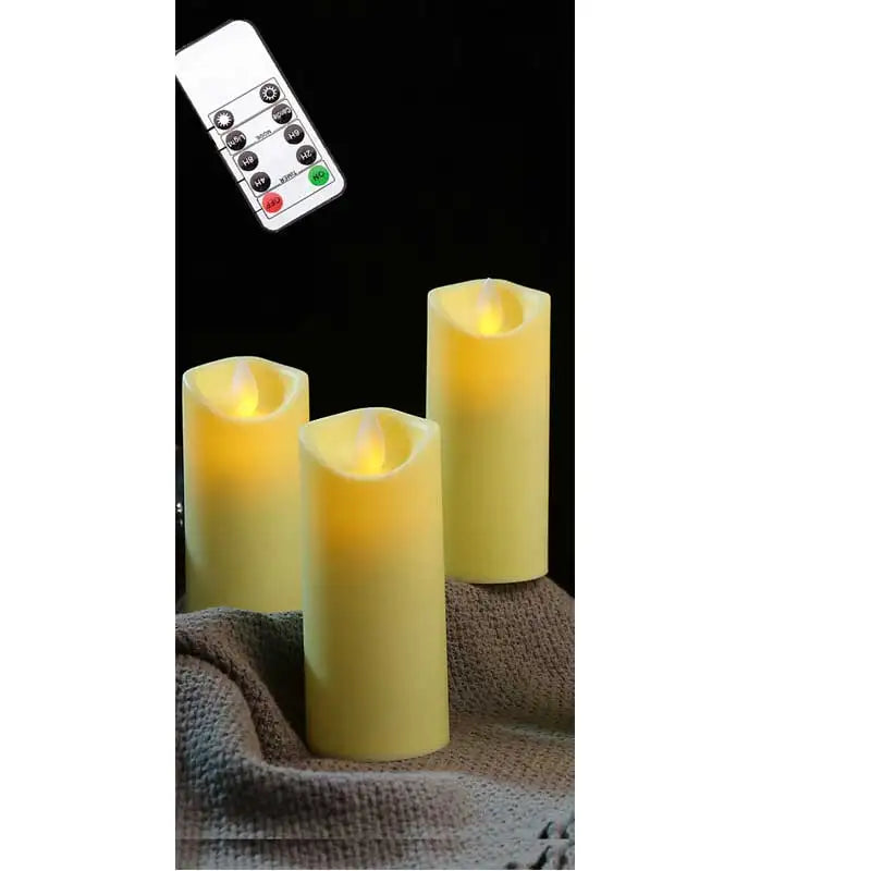 Bougie LED sans flamme avec télécommande – Choix de surface lisse ou effet goutte