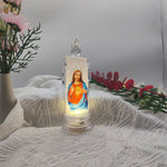Bougie catholique de prière LED sans flamme – Décoration religieuse avec Jésus ou Vierge Marie - Vignette | La Paroissienne