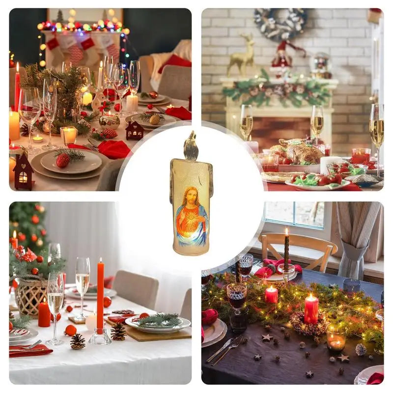 Bougies électriques LED pour prière – Bougies sans flamme pour décoration religieuse deco de fête