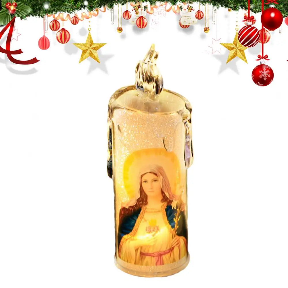 Bougies électriques LED pour prière – Bougies sans flamme pour décoration religieuse-image Marie