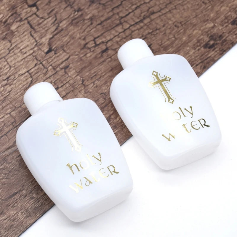 Bouteille d'eau bénite en plastique – Design Jésus sur la croix