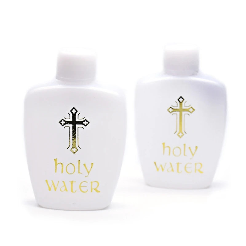 Bouteille d'eau bénite en plastique – Design Jésus sur la croix