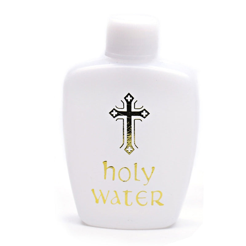 Bouteille d'eau bénite en plastique – Design Jésus sur la croix