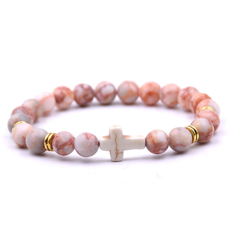 Bracelet Chrétien - Style Unisexe en Pierres Naturelles