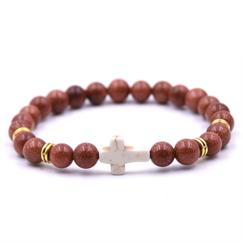 Bracelet Chrétien - Style Unisexe en Pierres Naturelles