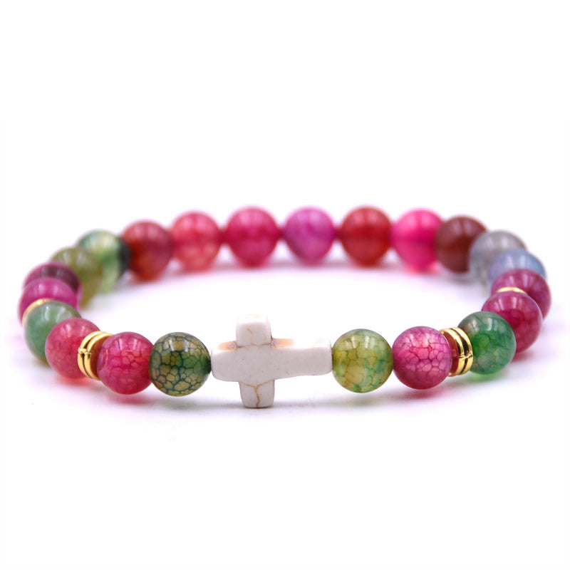 Bracelet Chrétien - Style Unisexe en Pierres Naturelles
