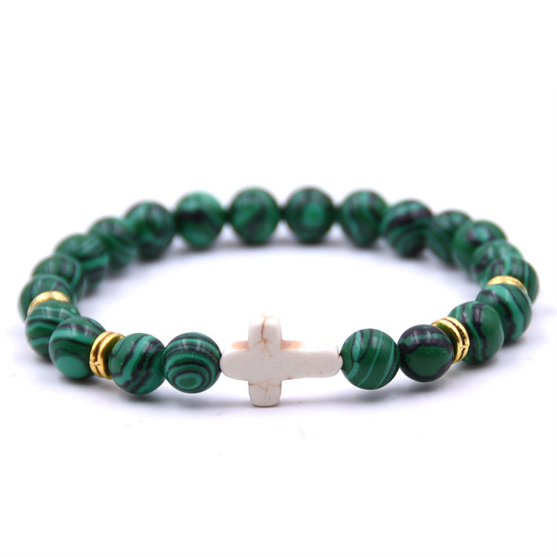 Bracelet Chrétien - Style Unisexe en Pierres Naturelles