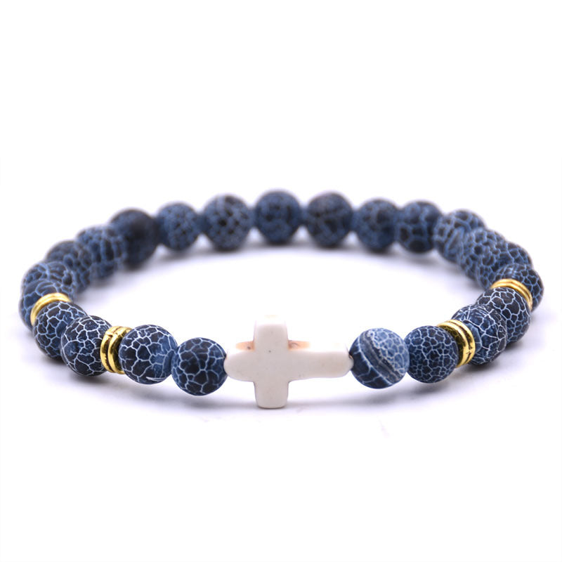Bracelet Chrétien - Style Unisexe en Pierres Naturelles