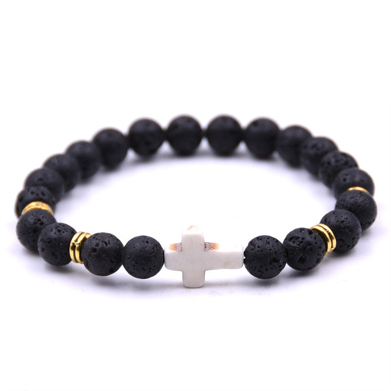 Bracelet Chrétien - Style Unisexe en Pierres Naturelles