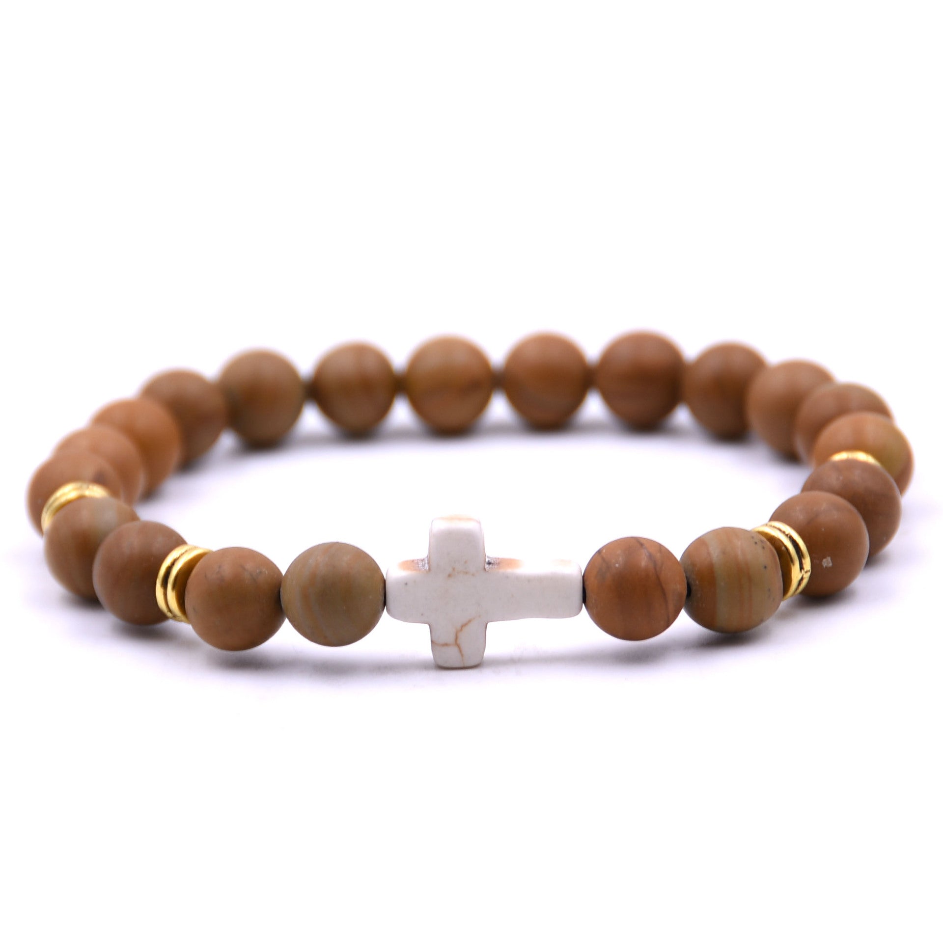 Bracelet Chrétien - Style Unisexe en Pierres Naturelles