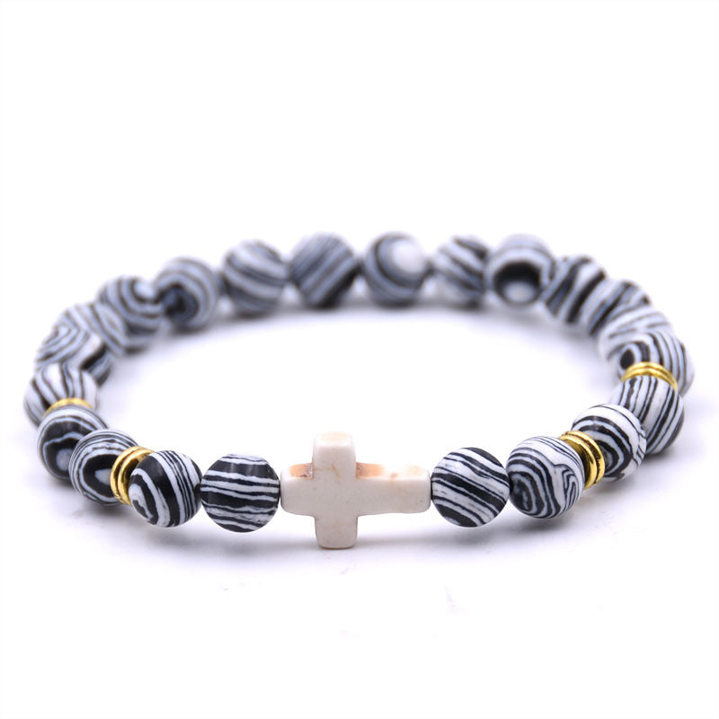 Bracelet Chrétien - Style Unisexe en Pierres Naturelles
