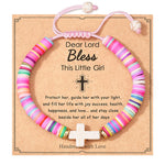 Bracelet Croix en Perles d'Argile - Bijoux Religieux pour Filles - Vignette | La Paroissienne