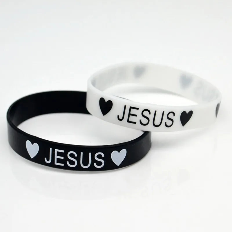 Bracelet Religieux en Silicone - Lot de 2 pièces (18 cm)