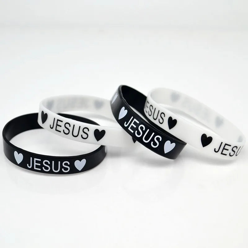Bracelet Religieux en Silicone - Lot de 2 pièces (18 cm)