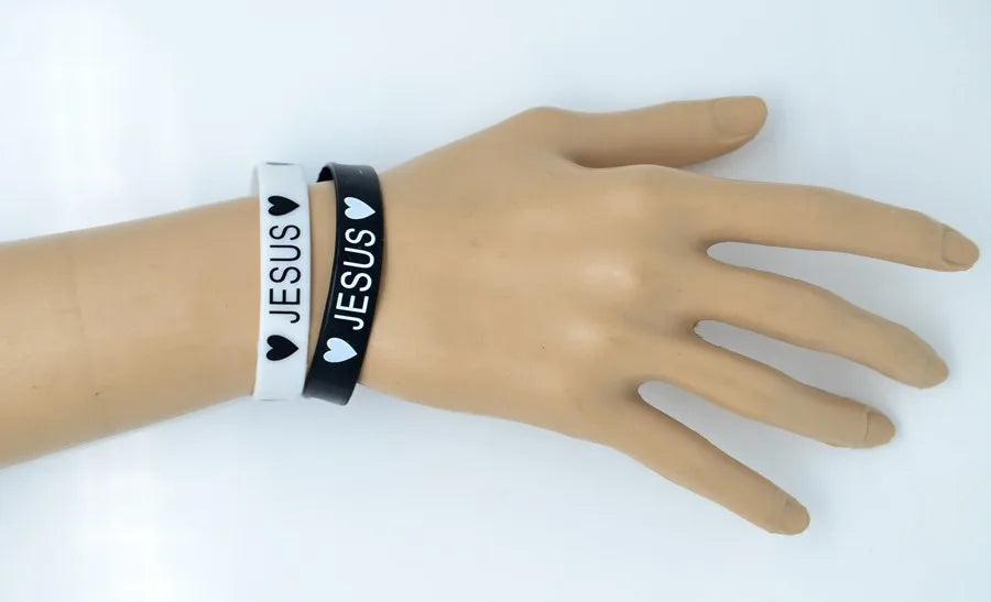 Bracelet Religieux en Silicone - Lot de 2 pièces (18 cm)