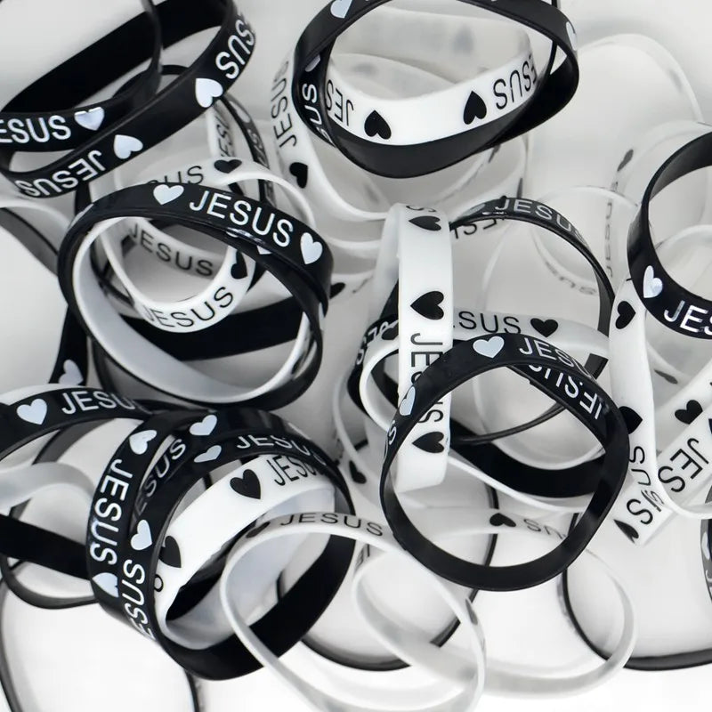 Bracelet Religieux en Silicone - Lot de 2 pièces (18 cm)