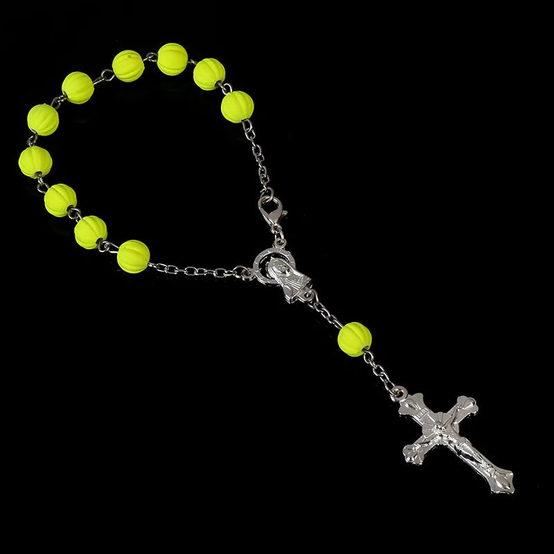 chapelet bracelet jaune fluo