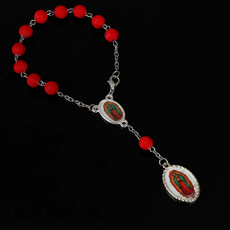 chapelet bracelet rose fluo Marie