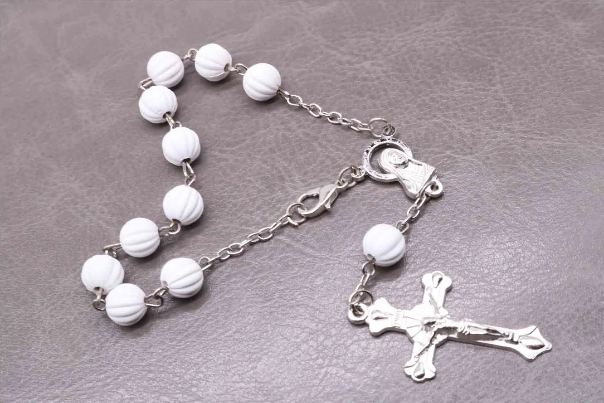 chapelet bracelet blanc