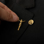 Broche Croix de Jésus - Acier Inoxydable - Vignette | La Paroissienne