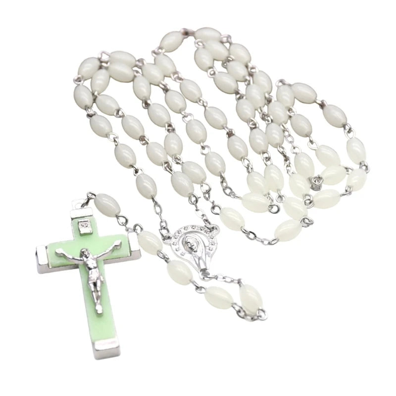 Chapelet blanc phosphorescent 