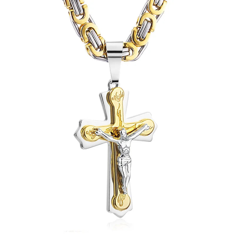 Collier Croix en Acier Inoxydable
