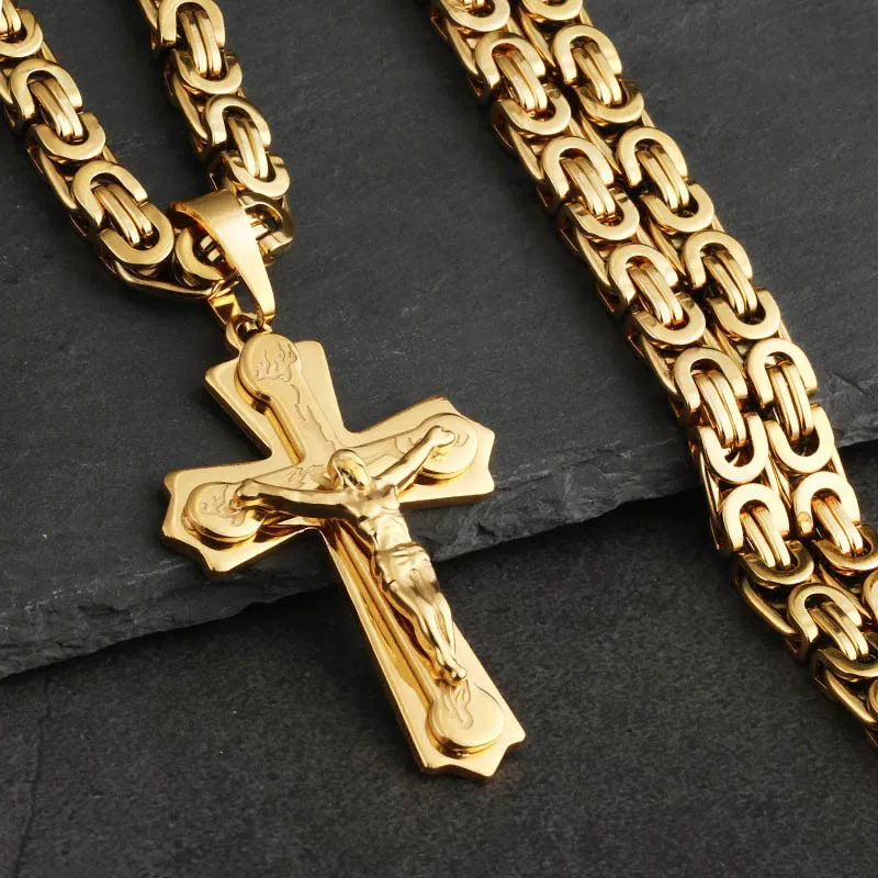 Collier Croix en Acier Inoxydable