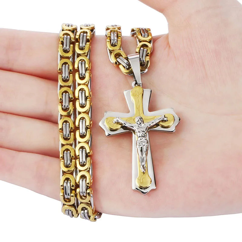 Collier Croix en Acier Inoxydable
