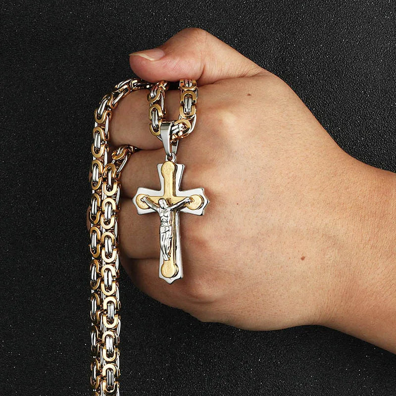 Collier Croix en Acier Inoxydable