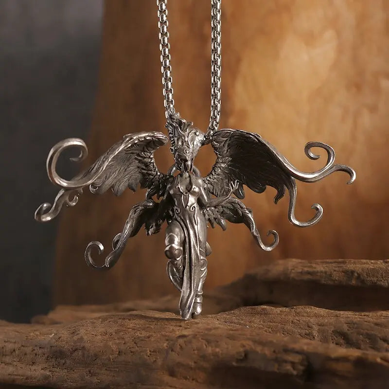 Collier Pendentif Ange Gothique - Bijou Punk et Catholique
