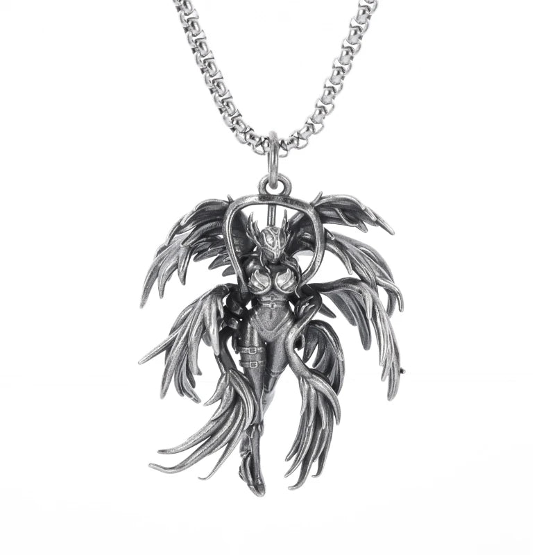 Collier Pendentif Ange Gothique - Bijou Punk et Catholique
