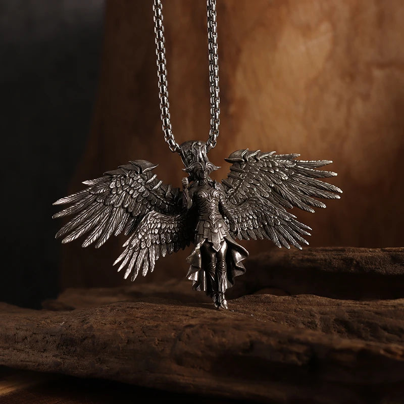 Collier Pendentif Ange Gothique - Bijou Punk et Catholique
