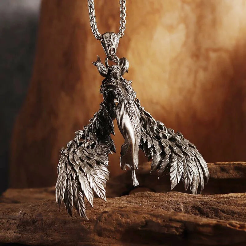 Collier Pendentif Ange Gothique - Bijou Punk et Catholique
