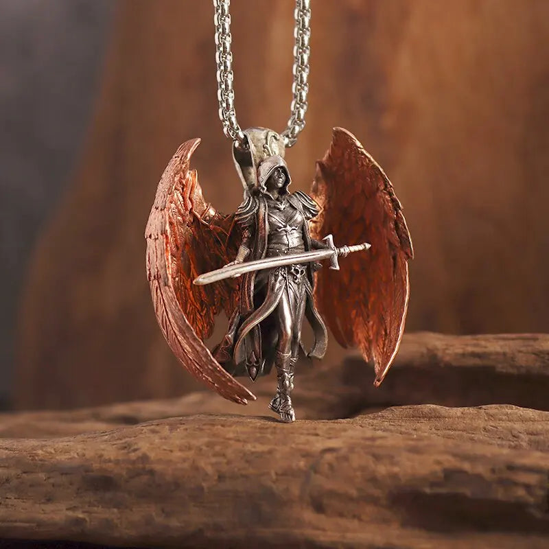 Collier Pendentif Ange Gothique - Bijou Punk et Catholique
