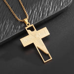 Collier Croix Jésus - Acier Inoxydable - Vignette | La Paroissienne