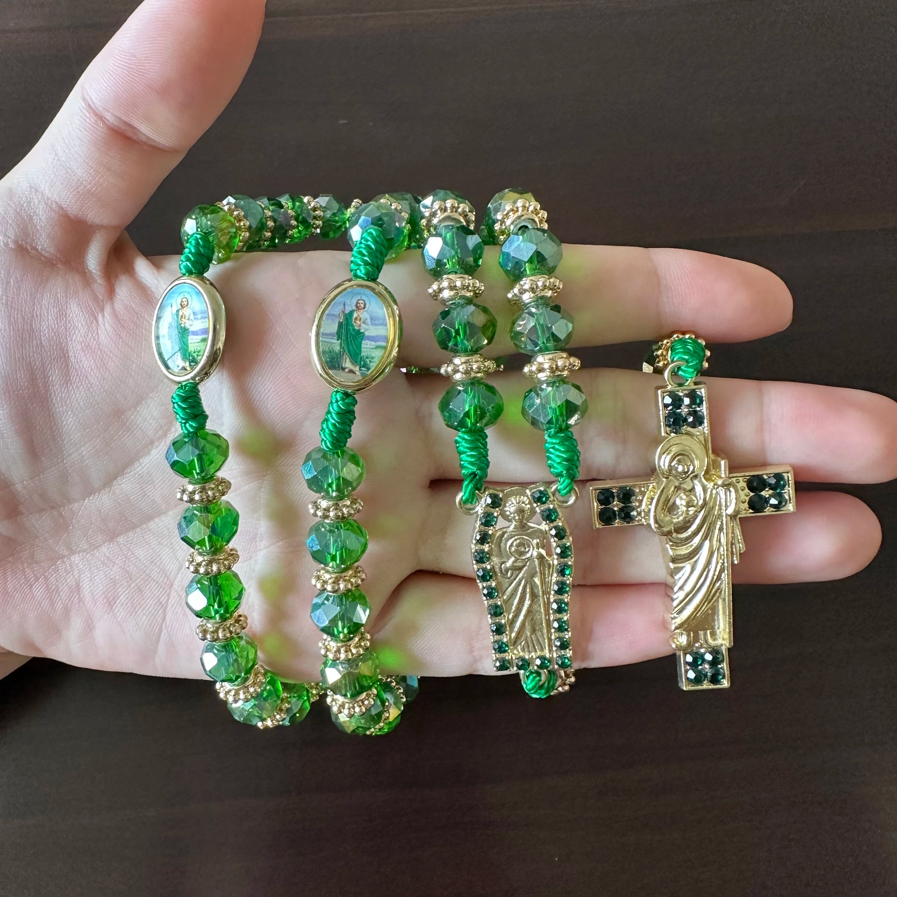 Chapelet vert Mrie et Saint Jude VERT
