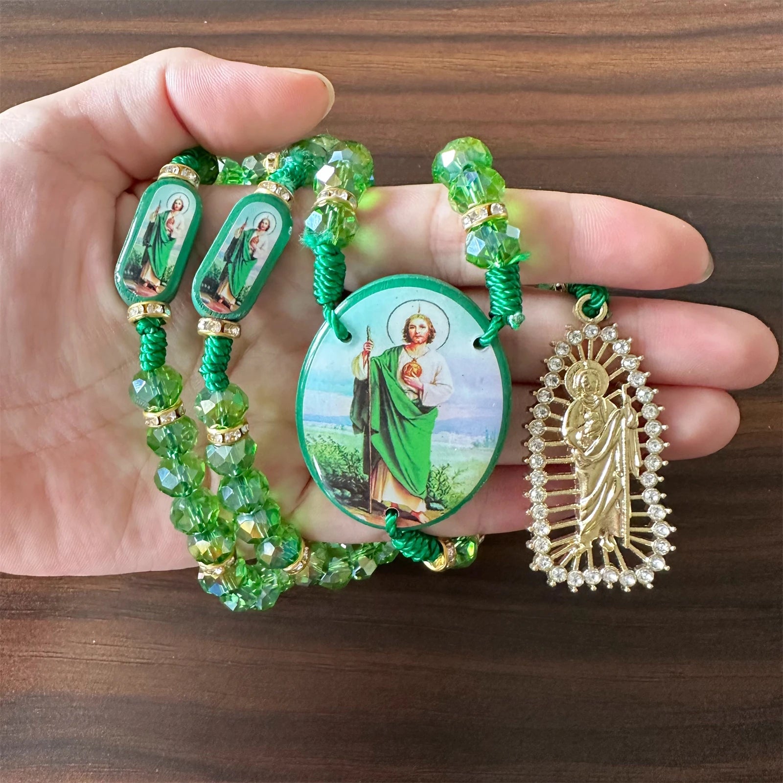 Chapelet vert Mrie et Saint Jude VERT