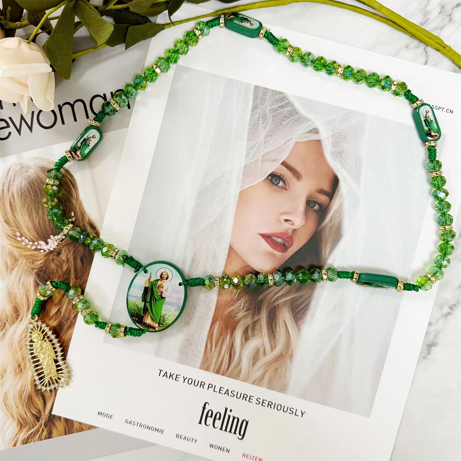 Chapelet vert Mrie et Saint Jude VERT