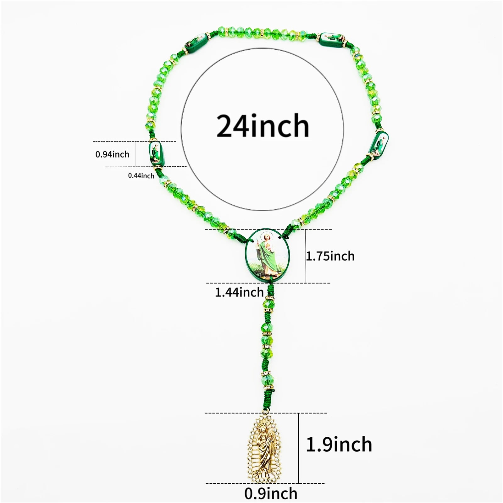 Chapelet vert Mrie et Saint Jude VERT