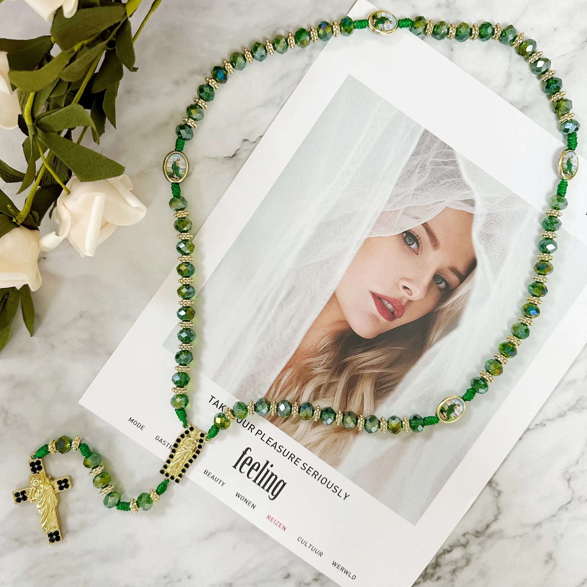 Chapelet vert Mrie et Saint Jude VERT