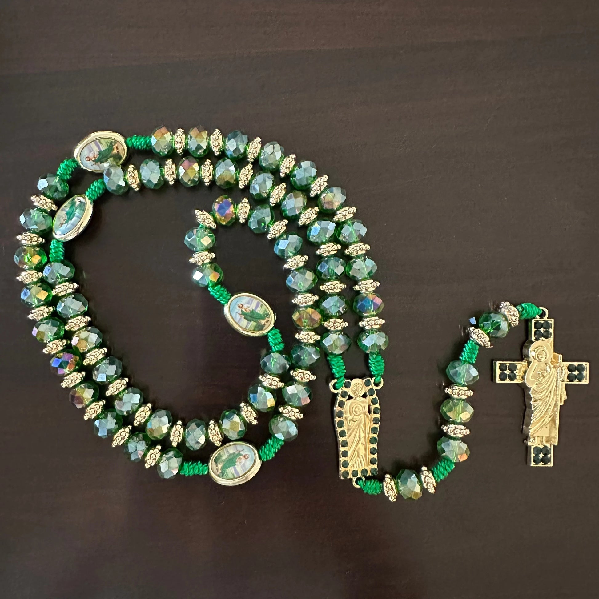 Chapelet vert Mrie et Saint Jude VERT