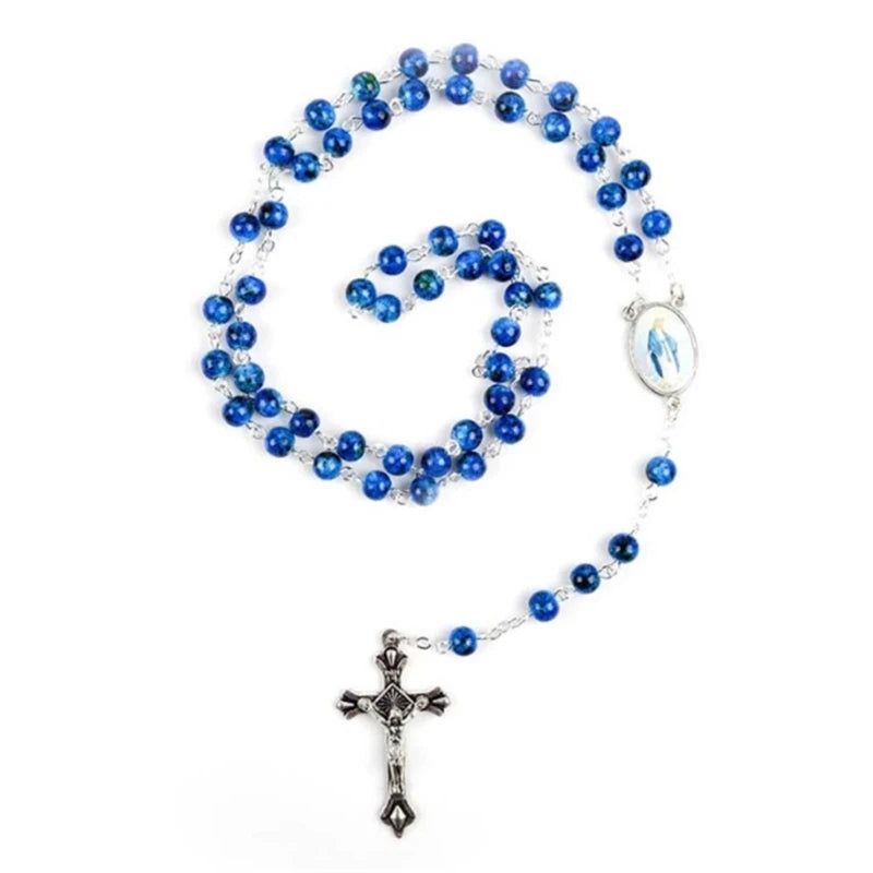 chapelet  de perles bleues
